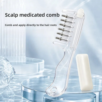 💧Refillable Scalp Oil Applicator Comb with 6 Metal Massage Tips – Even Root Serum Distribution & Scalp Stimulation for Hair Care - image 6