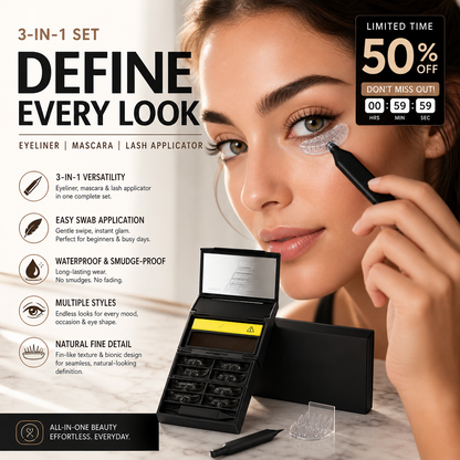 🥳2026 HOT SALE🥳💋50K+ SOLD!🔥 50% OFF!3-in-1 Kit: Eyeliner and Lower Lash Stamp - image 1