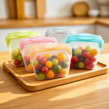 🛍️ 5 Pack Stand Up Silicone Food Storage Bags Leakproof - image 8