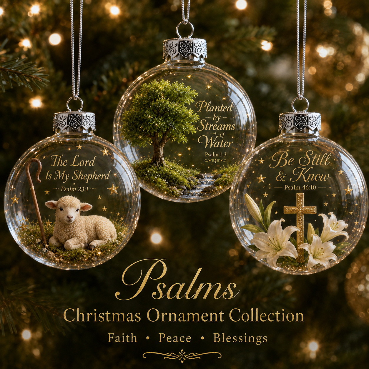 ✨ Psalms Scripture Christmas Ornament