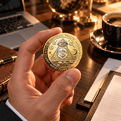 💰3D Wealth Coin – Gold-Tone Prosperity Symbol with Double-Sided Relief - image 2