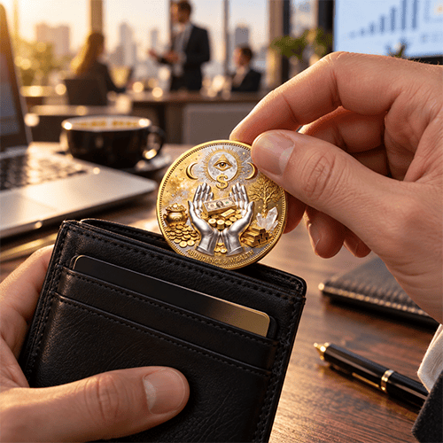 💰3D Wealth Coin – Gold-Tone Prosperity Symbol with Double-Sided Relief - image 4