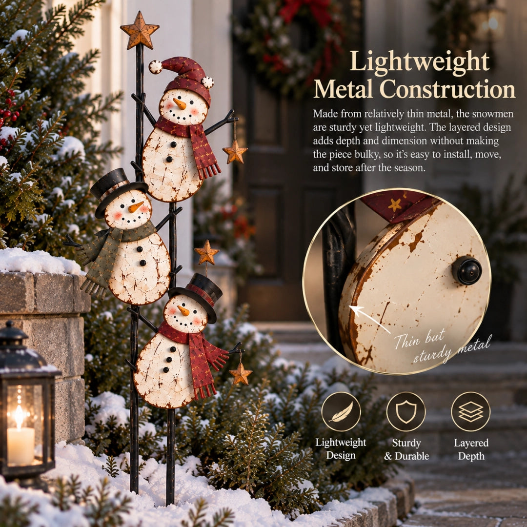 ⛄ Christmas Snowman Yard Stake – Whimsical Holiday Outdoor Decoration - image 3