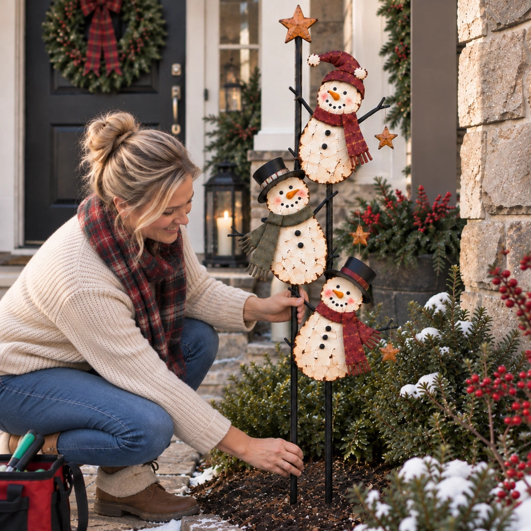 ⛄ Christmas Snowman Yard Stake – Whimsical Holiday Outdoor Decoration - image 2