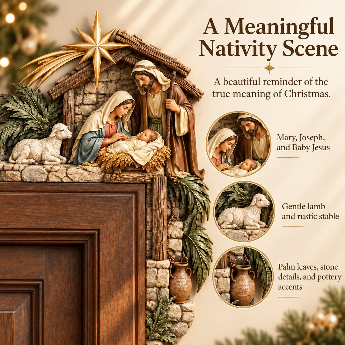 Christmas Nativity Door Frame Corner Decor - image 4