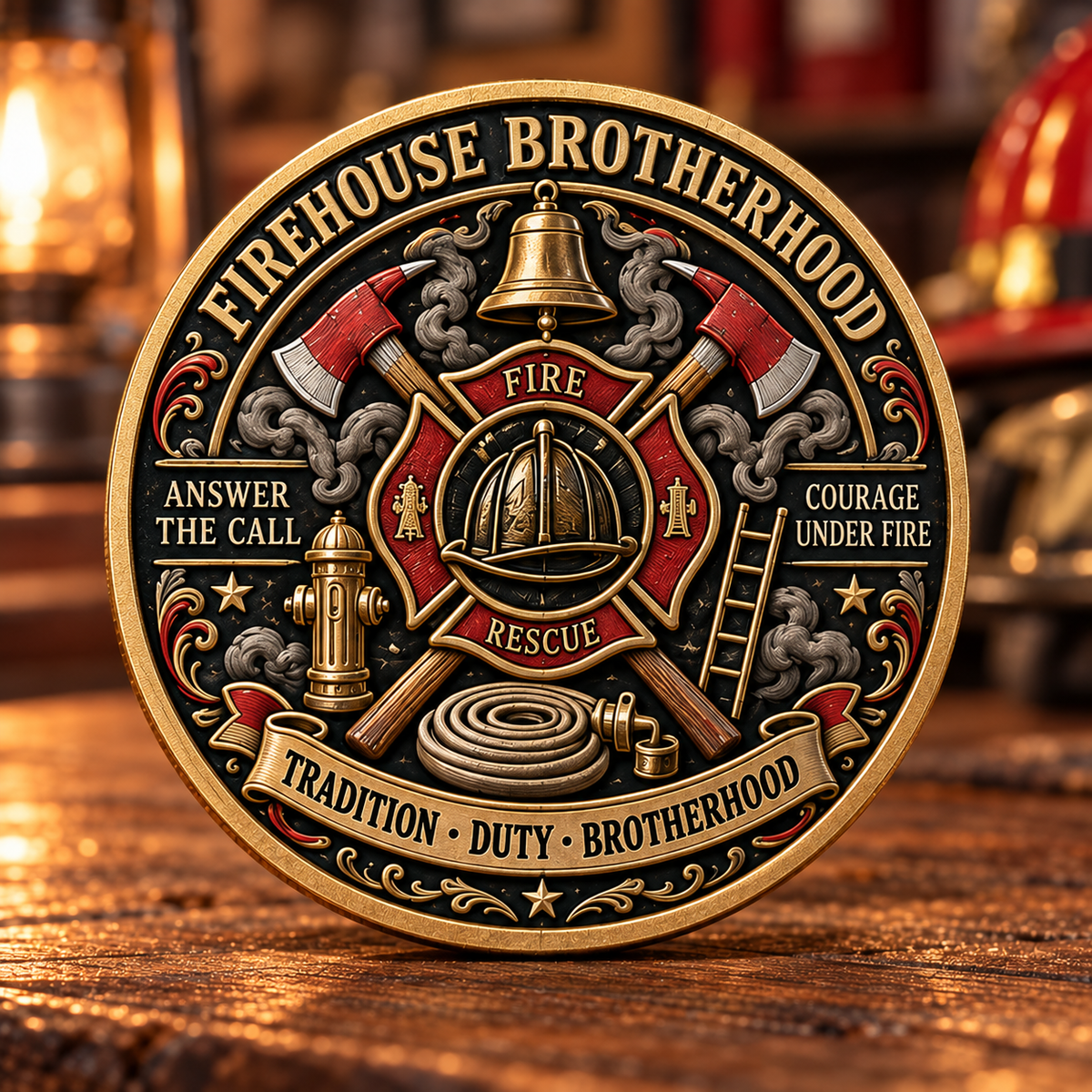 🔥 Smoke Eater Old School Firefighter Challenge Coin - image 3