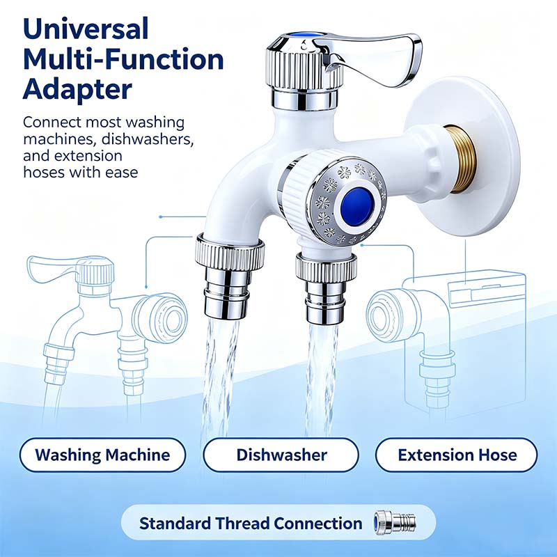 Dual Outlet Washing Machine Plastic Faucet, 1 In 2 Out Water Plastic Tap🚰 - image 6