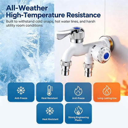 Dual Outlet Washing Machine Plastic Faucet, 1 In 2 Out Water Plastic Tap🚰 - image 7