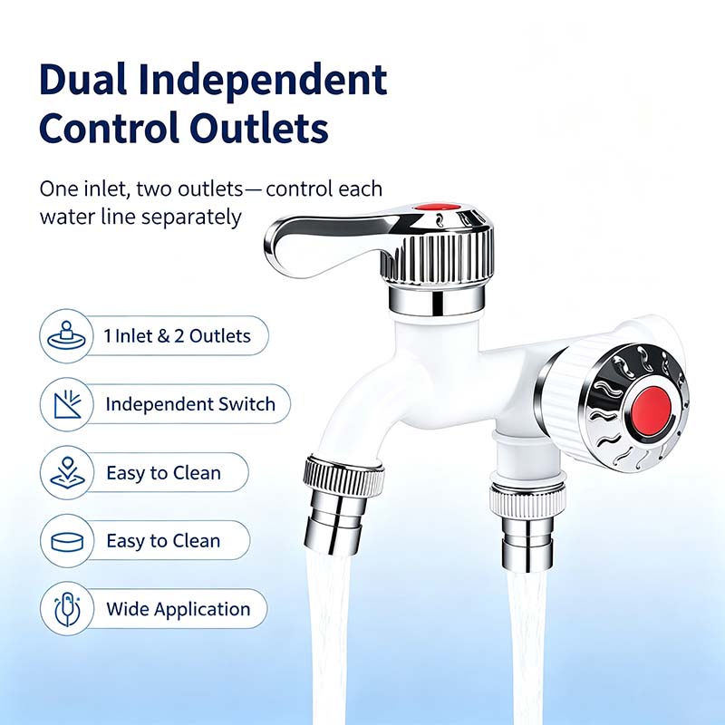 Dual Outlet Washing Machine Plastic Faucet, 1 In 2 Out Water Plastic Tap🚰 - image 4