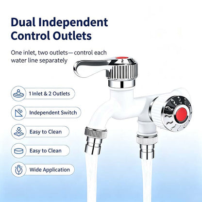 Dual Outlet Washing Machine Plastic Faucet, 1 In 2 Out Water Plastic Tap🚰 - image 4