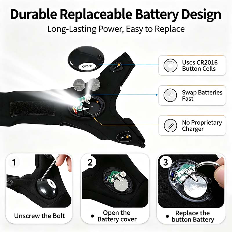 One Pair LED Finger Flashlight Gloves, Hands-Free LED Light Gloves for Fishing, Camping, Repair🧤 - image 3