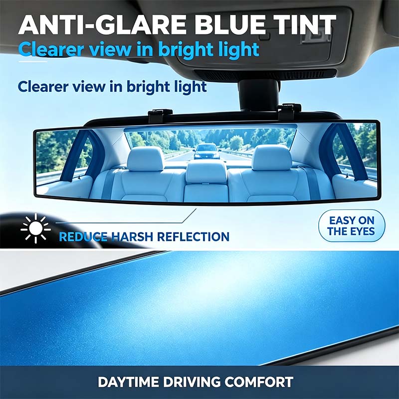 HD Convex Panoramic Rearview Mirror, Clip-On Car Interior Mirror ☀️