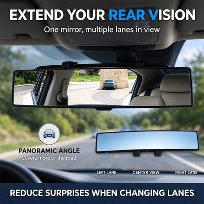 HD Convex Panoramic Rearview Mirror, Clip-On Car Interior Mirror ☀️
