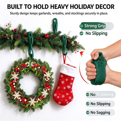 6Pcs Reusable Silicone Adhesive Christmas Garland Hooks - Traditional Household Hanger🎄