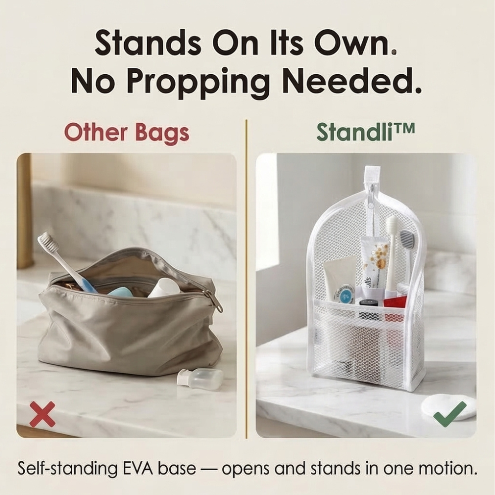 Standing Toiletry Bag Waterproof Foldable Travel Makeup Organizer🎒 - image 2
