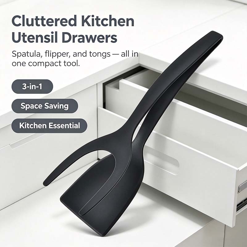 Grip & Flip Spatula Tongs - Sturdy, Durable Non-Stick Egg Flipper & Food Turner🥢 - image 5