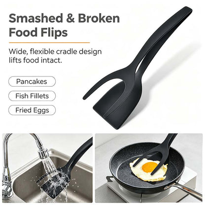 Grip & Flip Spatula Tongs - Sturdy, Durable Non-Stick Egg Flipper & Food Turner🥢 - image 4