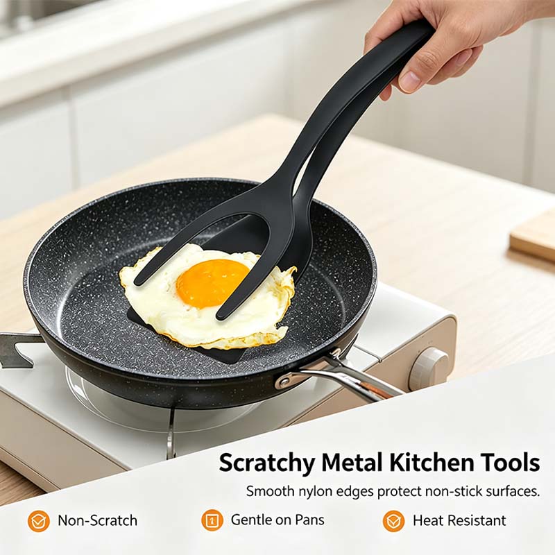 Grip & Flip Spatula Tongs - Sturdy, Durable Non-Stick Egg Flipper & Food Turner🥢 - image 1