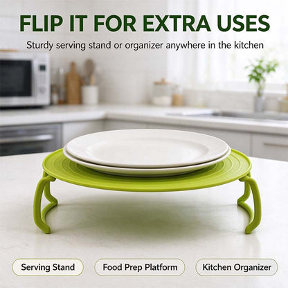 Microwave Multipurpose 4 in 1 Tray Stand Rack Splatter Guard Carry Tray Stacking Shelf 🍲