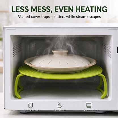 Microwave Multipurpose 4 in 1 Tray Stand Rack Splatter Guard Carry Tray Stacking Shelf 🍲
