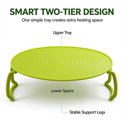 Microwave Multipurpose 4 in 1 Tray Stand Rack Splatter Guard Carry Tray Stacking Shelf 🍲