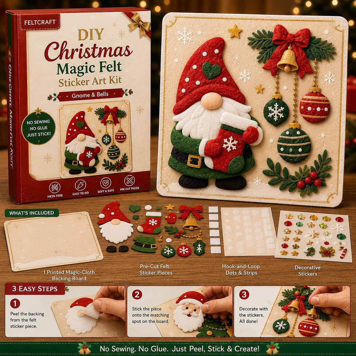 DIY Christmas Magic Felt Sticker Art Kit