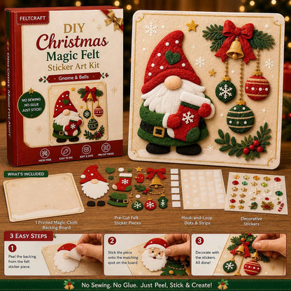 DIY Christmas Magic Felt Sticker Art Kit