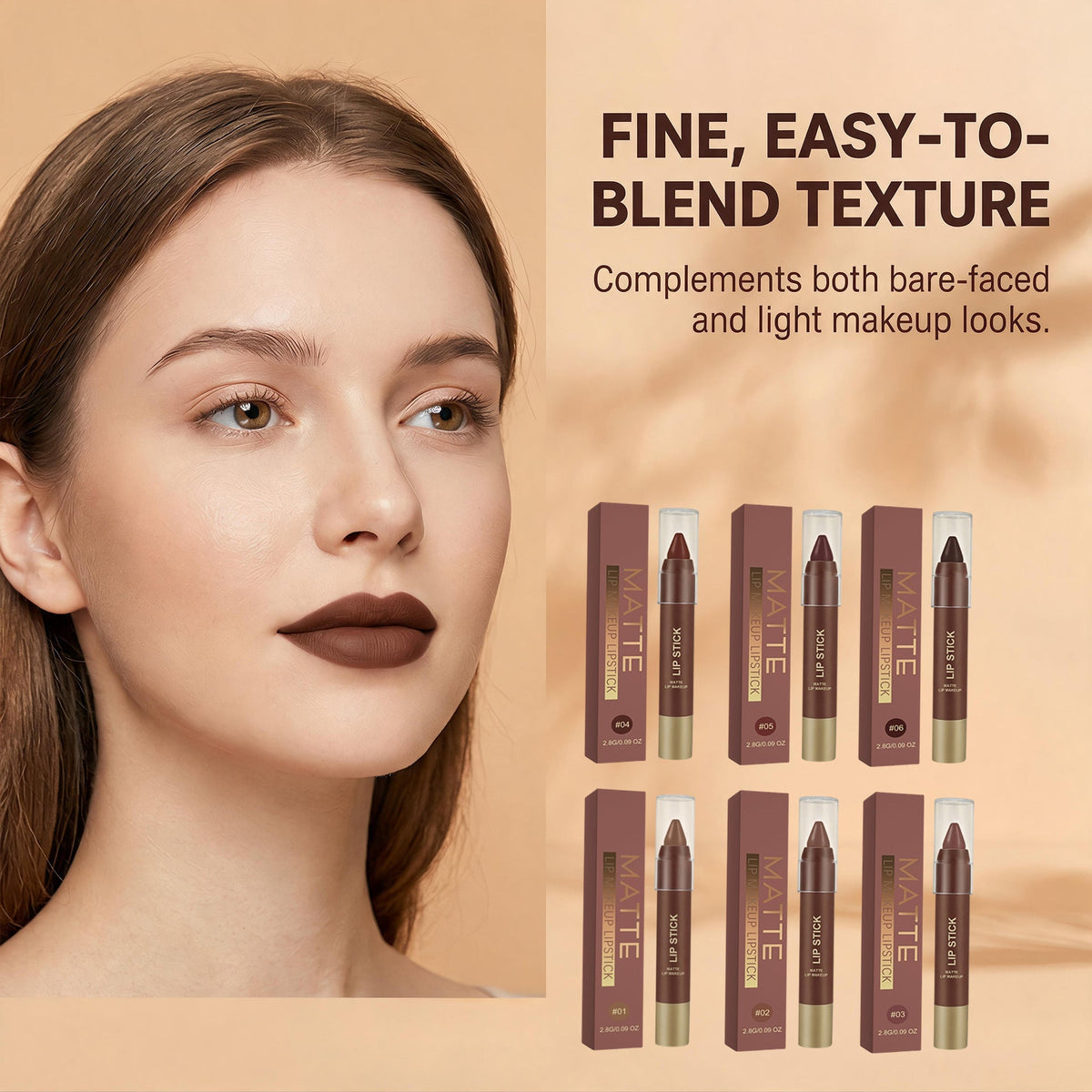 Matte Brown Lipstick, Individual Lipsticks, Waterproof, Non-stick Cup💄 - image 7