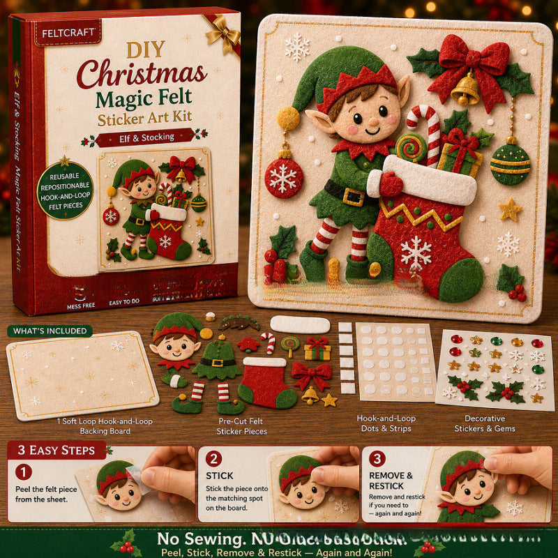 DIY Christmas Magic Felt Sticker Art Kit
