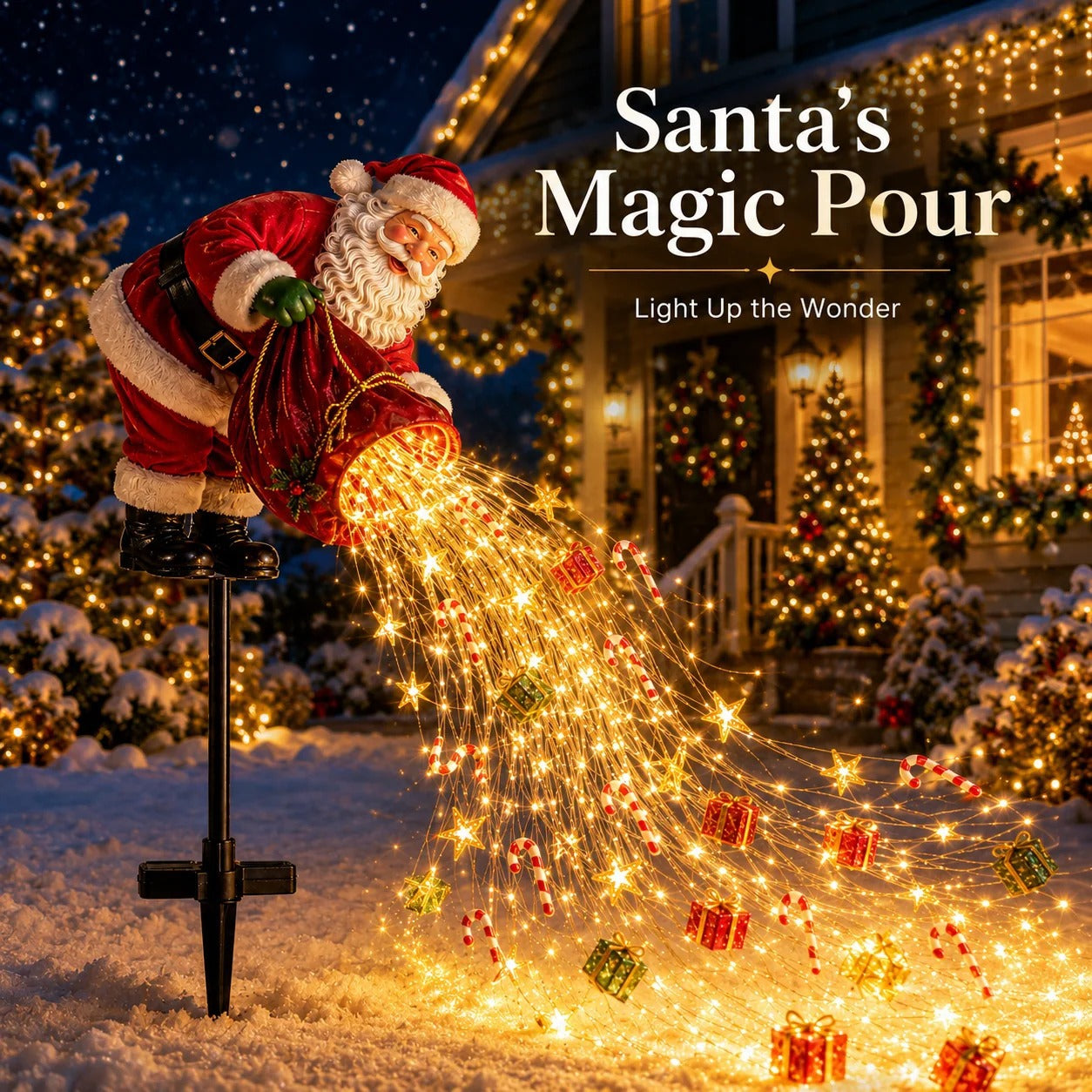 🎅 Santa’s Magic Pour – Flowing LED Christmas Garden Light 🎁 - image 1