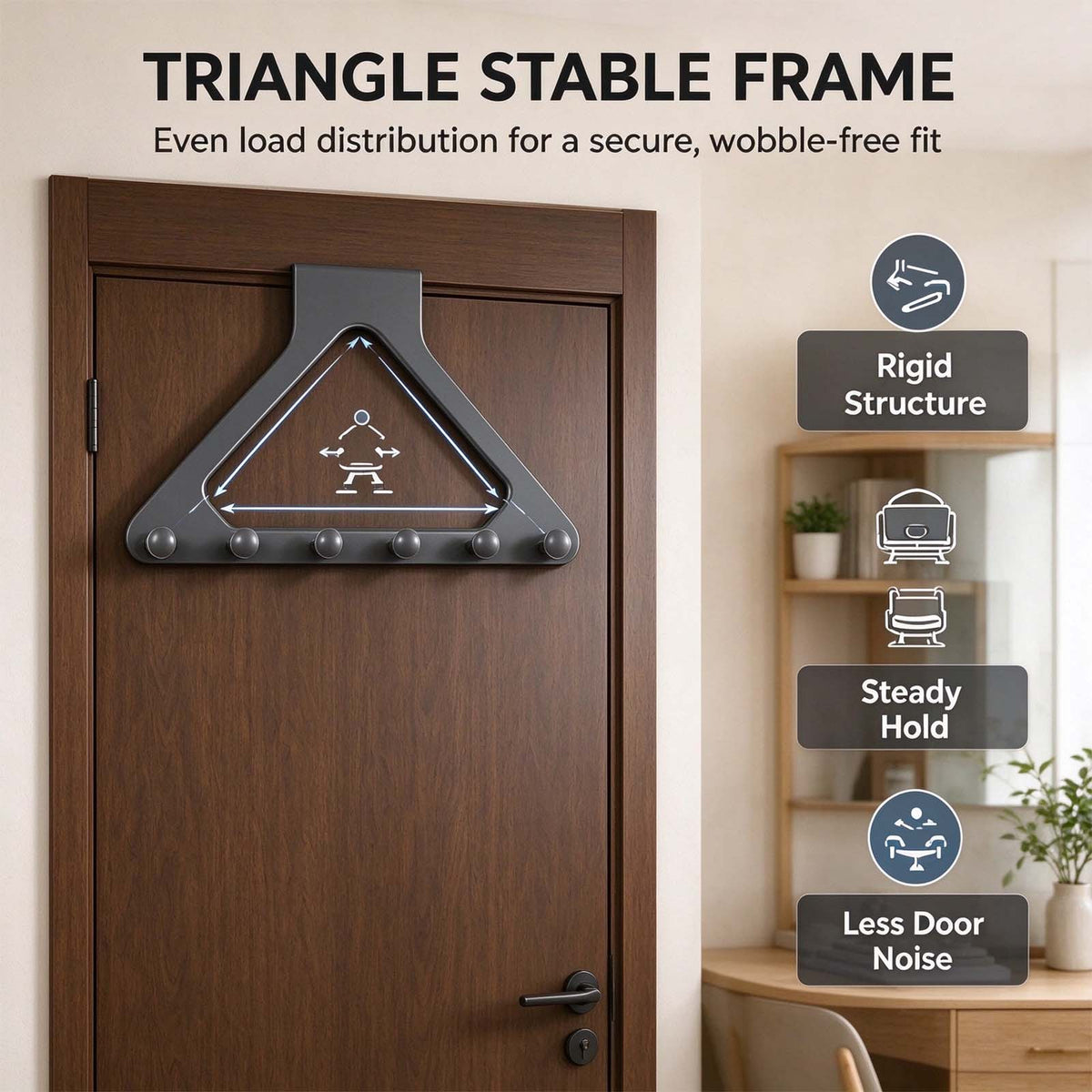 2 Pcs Over-the-Door Triangle Hanging Organizer - No-Drill Slide Installation🚪