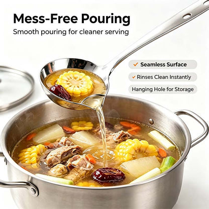 Stainless Steel Oil Separator Ladle - Mirror Polished, Ergonomic Handle Kitchen Gadget 🥣 - image 7