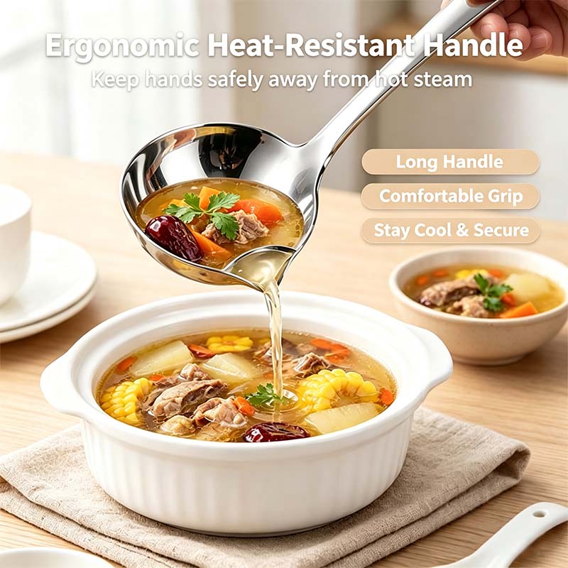 Stainless Steel Oil Separator Ladle - Mirror Polished, Ergonomic Handle Kitchen Gadget 🥣 - image 6