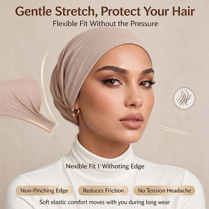3-Pack Women's Solid Jersey Hijab Flat Top Cap, Lightweight Breathable Muslim Inner Headscarf 🧕✨
