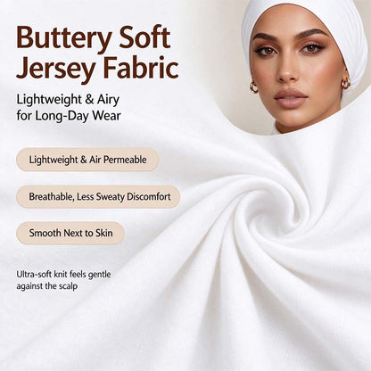 3-Pack Women's Solid Jersey Hijab Flat Top Cap, Lightweight Breathable Muslim Inner Headscarf 🧕✨