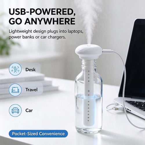 Mini USB Cool Mist Portable Donut Humidifier, Unlimited Water Tank Small Desktop Mist Maker 💧