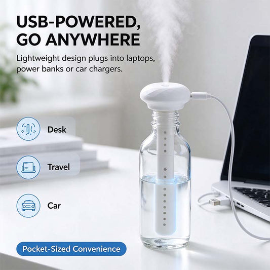 Mini USB Cool Mist Portable Donut Humidifier, Unlimited Water Tank Small Desktop Mist Maker 💧