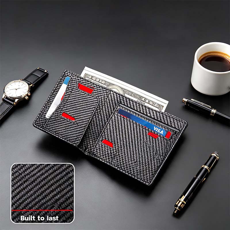 Men's RFID Minimalist Bifold Wallet - 1 ID Window, Pop-Up Card Holder, Money Clip💳 - image 9