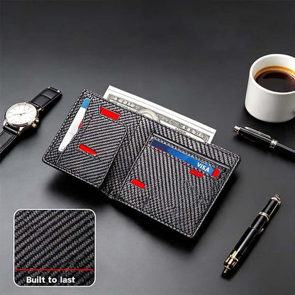 Men's RFID Minimalist Bifold Wallet - 1 ID Window, Pop-Up Card Holder, Money Clip💳 - image 9