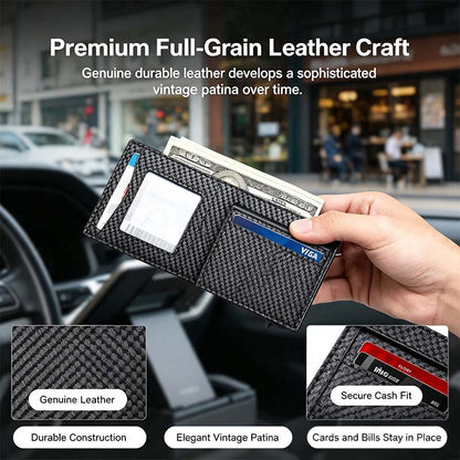 Men's RFID Minimalist Bifold Wallet - 1 ID Window, Pop-Up Card Holder, Money Clip💳 - image 5