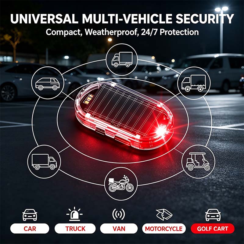 2PCS Solar Powered Fake Car Alarm Light, Auto Light Sensor LED Simulated Security Warning Light🚨 - image 2