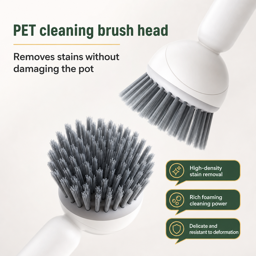360° Rotating Soap Dispensing Dish Brush with Interchangeable Heads - image 5