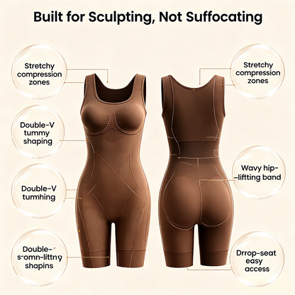 Tummy Control Butt Lifter Faja Bodysuit, Back Support Scrunch Back Open Design🧘 - image 3