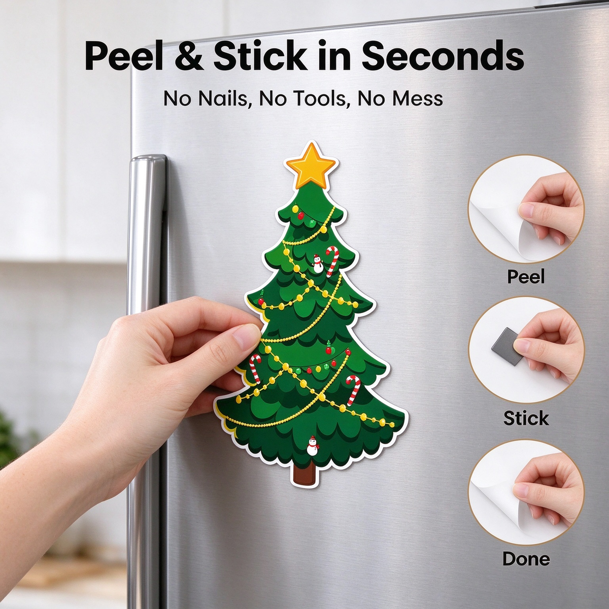 Christmas Refrigerator Magnets, Christmas Tree Magnets for Fridge Stickers Decoration 🎄