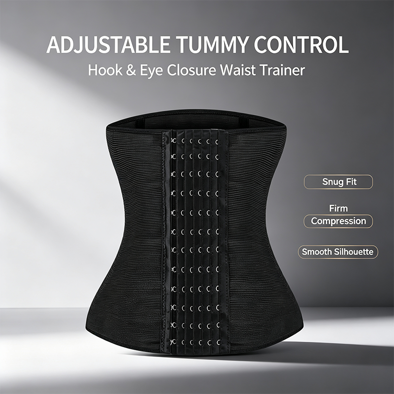 Women's Solid Color Hook & Eye Closure Waist Trainer, Adjustable Tummy Control Shaper ✨ - image 3