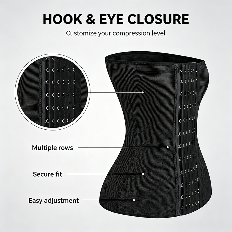 Women's Solid Color Hook & Eye Closure Waist Trainer, Adjustable Tummy Control Shaper ✨ - image 10