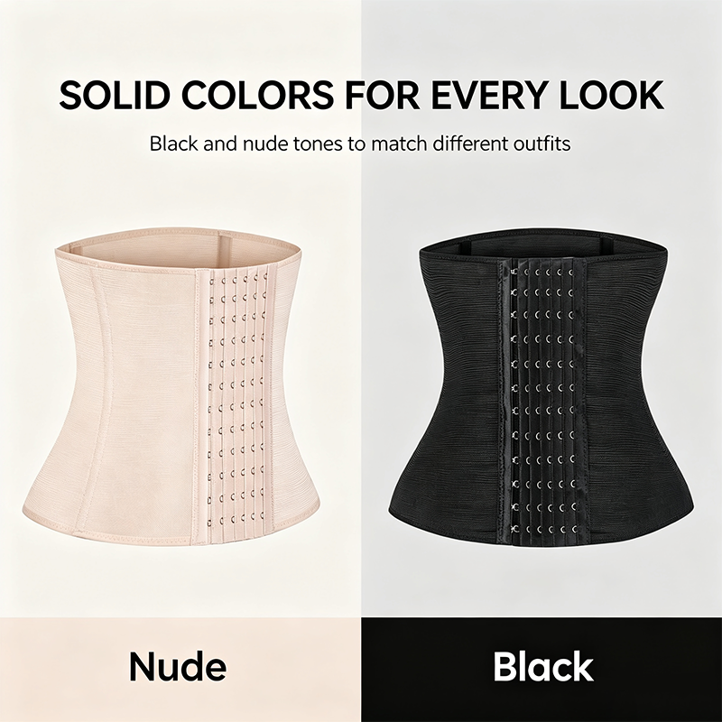 Women's Solid Color Hook & Eye Closure Waist Trainer, Adjustable Tummy Control Shaper ✨ - image 7
