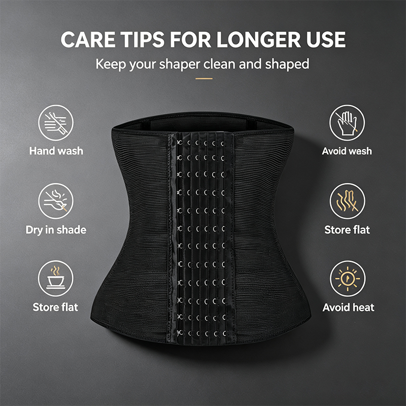Women's Solid Color Hook & Eye Closure Waist Trainer, Adjustable Tummy Control Shaper ✨ - image 4