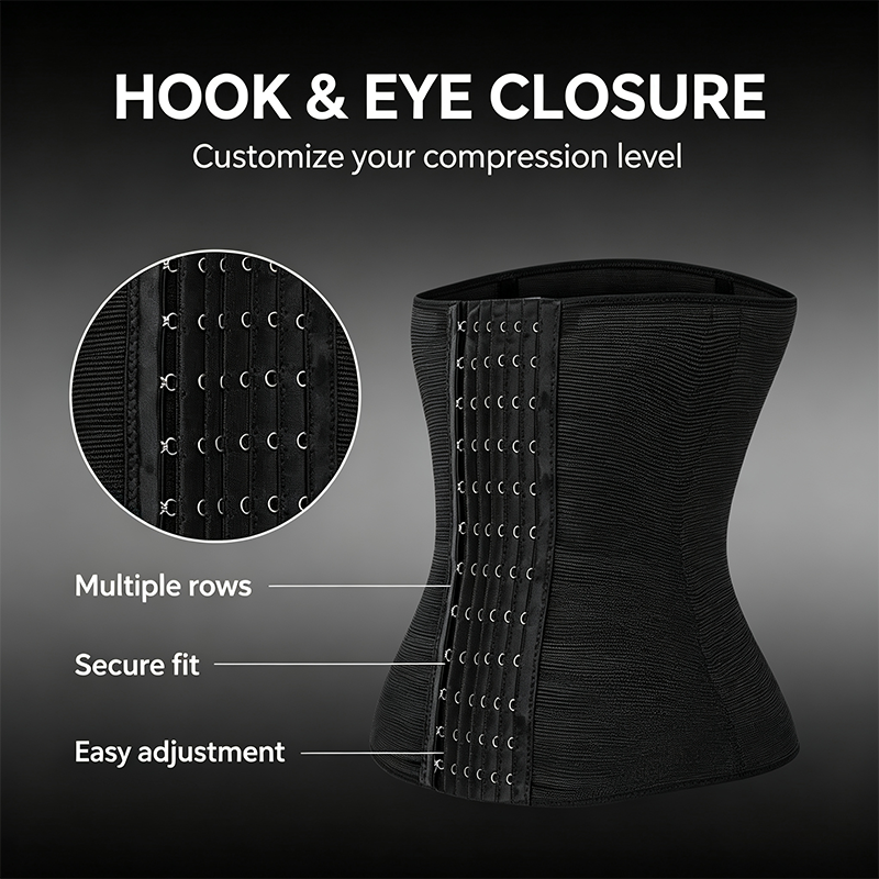 Women's Solid Color Hook & Eye Closure Waist Trainer, Adjustable Tummy Control Shaper ✨ - image 2