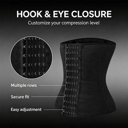 Women's Solid Color Hook & Eye Closure Waist Trainer, Adjustable Tummy Control Shaper ✨ - image 2